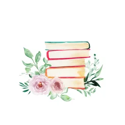 Free book club clipart of floral book illustration
